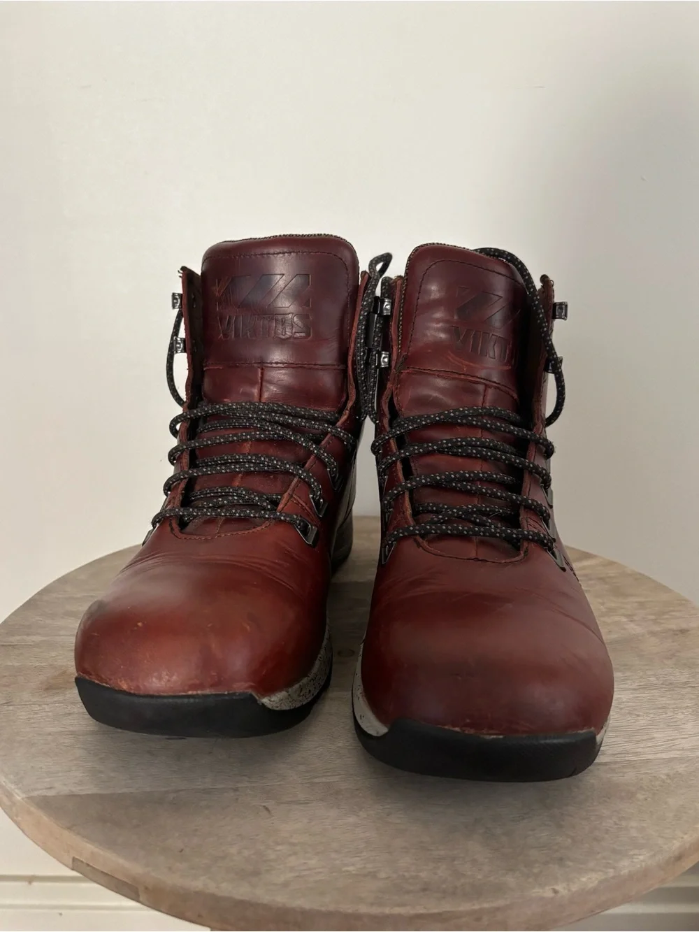 Men's Burgundy Leather Lace-Up Trail waterproof Boots